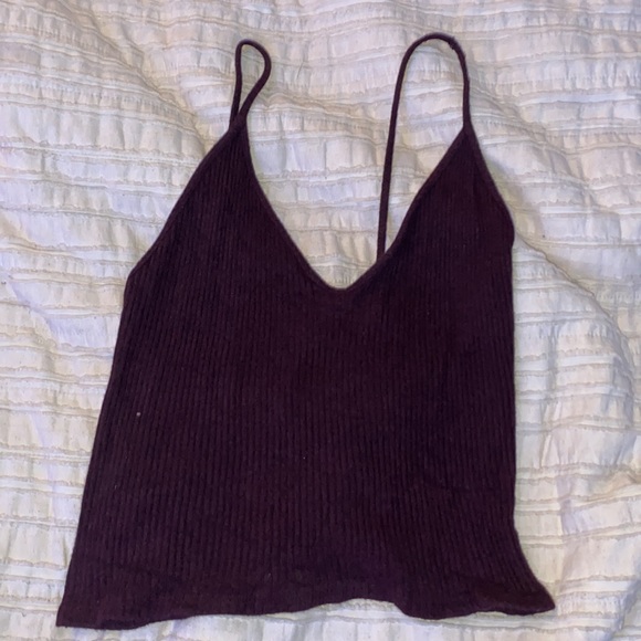 Brandy Melville dark purple knit tank top - Picture 2 of 3